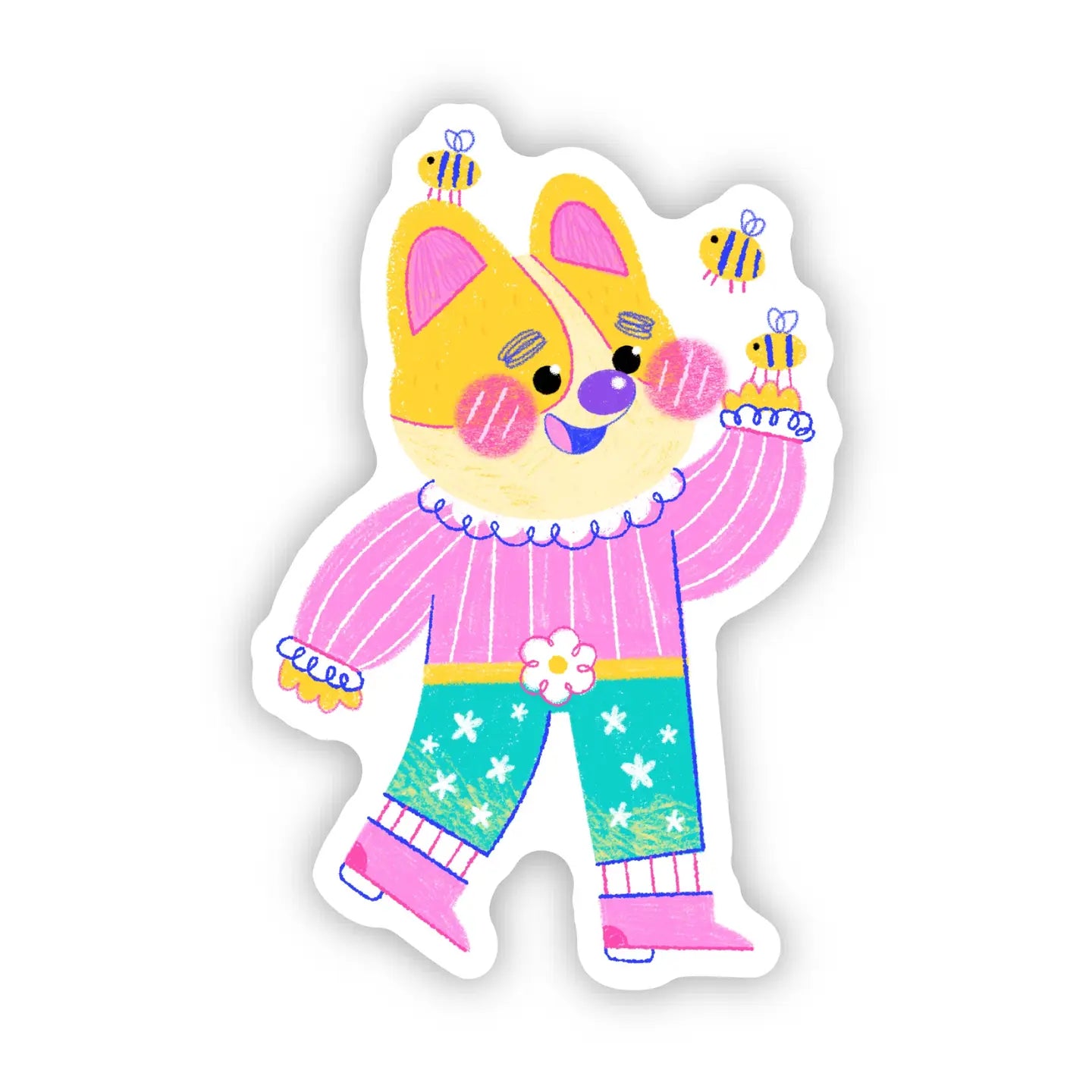 Bee Happy Cute Dog Sticker