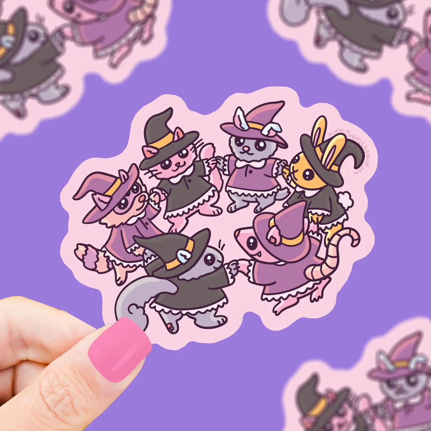 Witchy Critter Coven Witch Animals Halloween Vinyl Sticker