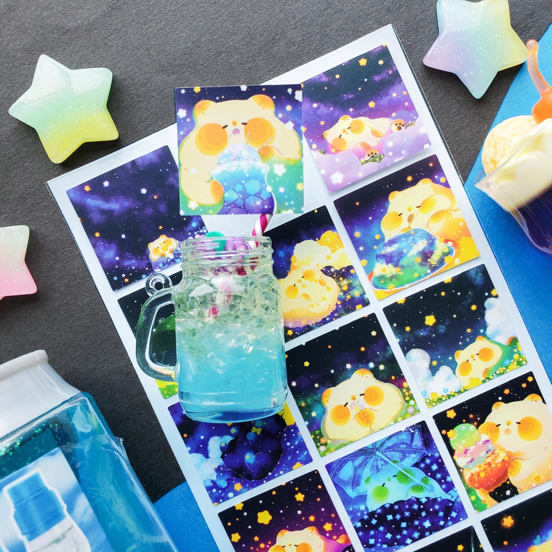 Starry Night Bear Sticker Sheet