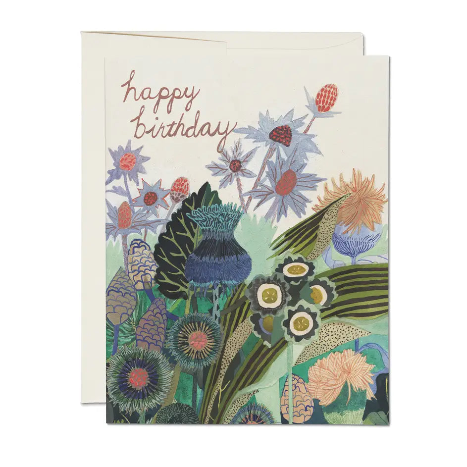 Thistle birthday greeting card