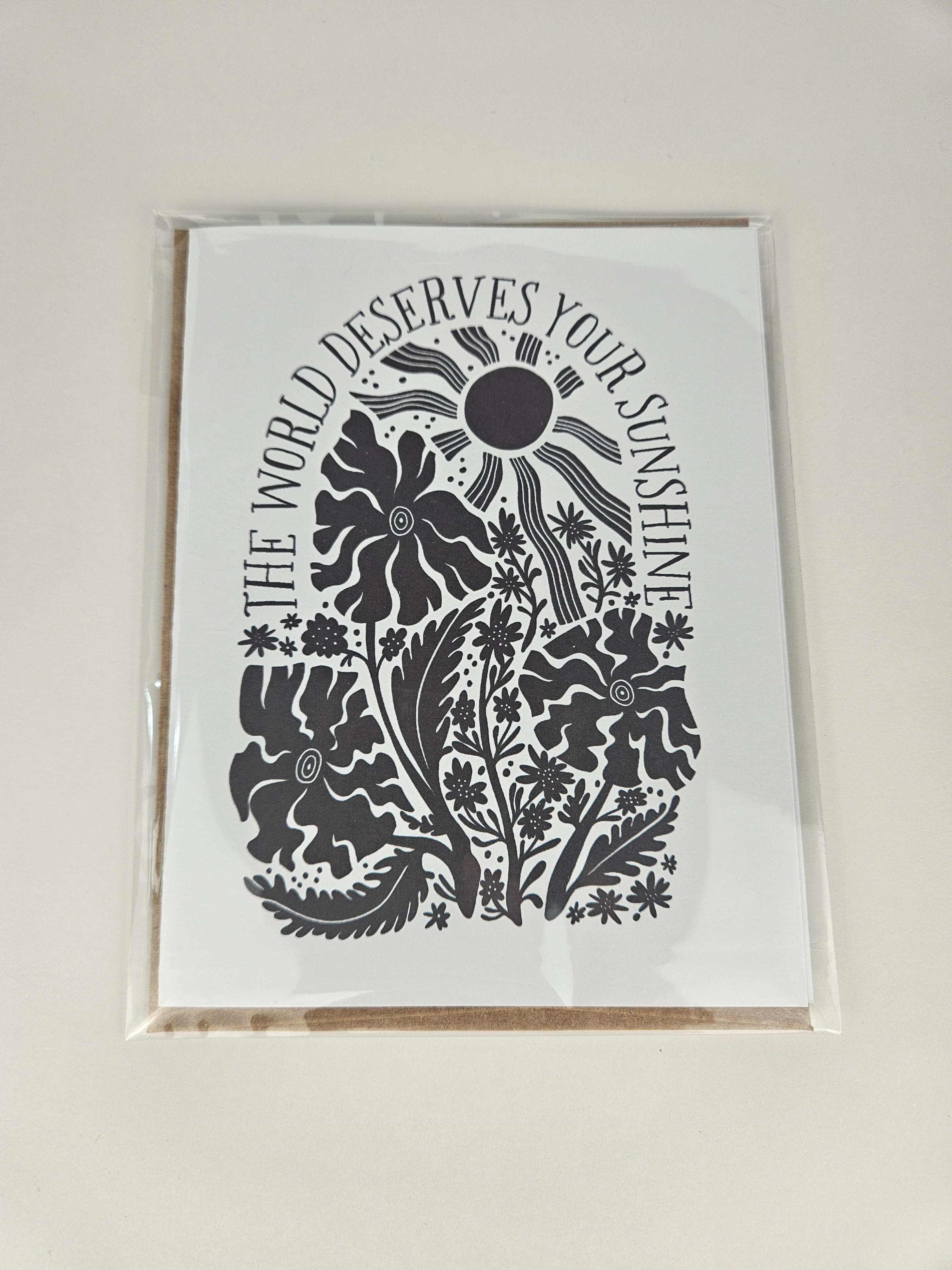 Illustrated Card by Liz Sampley - The World Deserves Your Sunshine