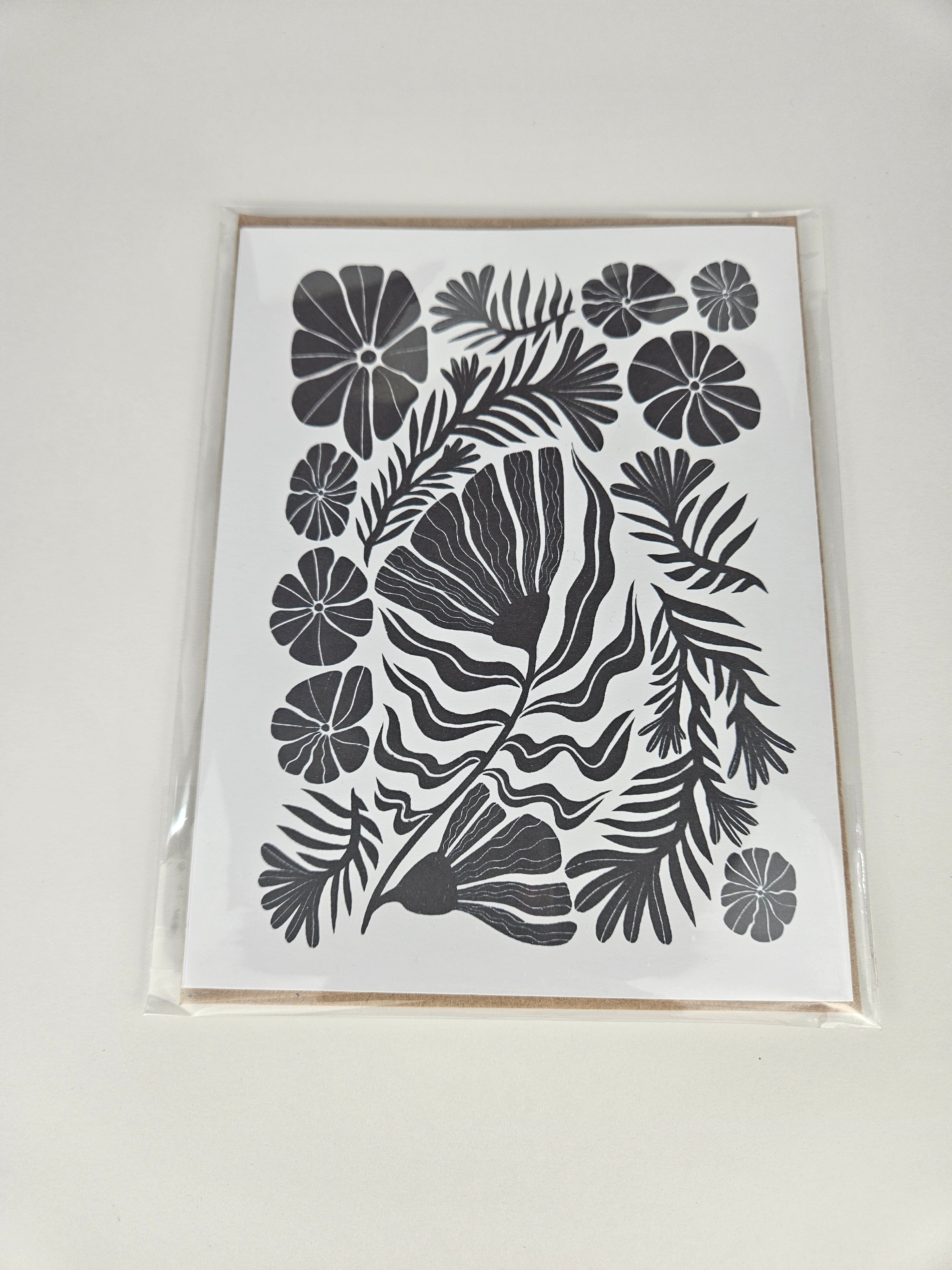 Illustrated Card by Liz Sampley - Florals/Blank Inside Card