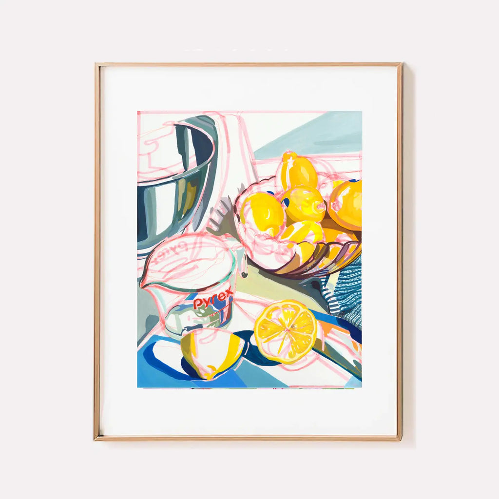 "Lemons" Lemonade in a Pyrex Signed Archival Giclee Print: 4x6