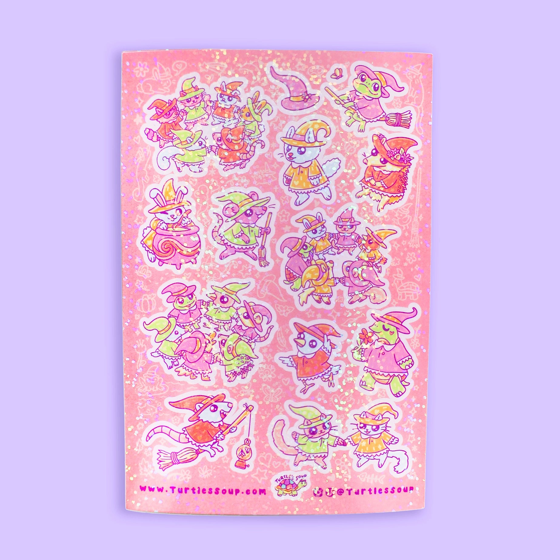 Witchy Critter Coven Halloween Vinyl Sticker Sheet