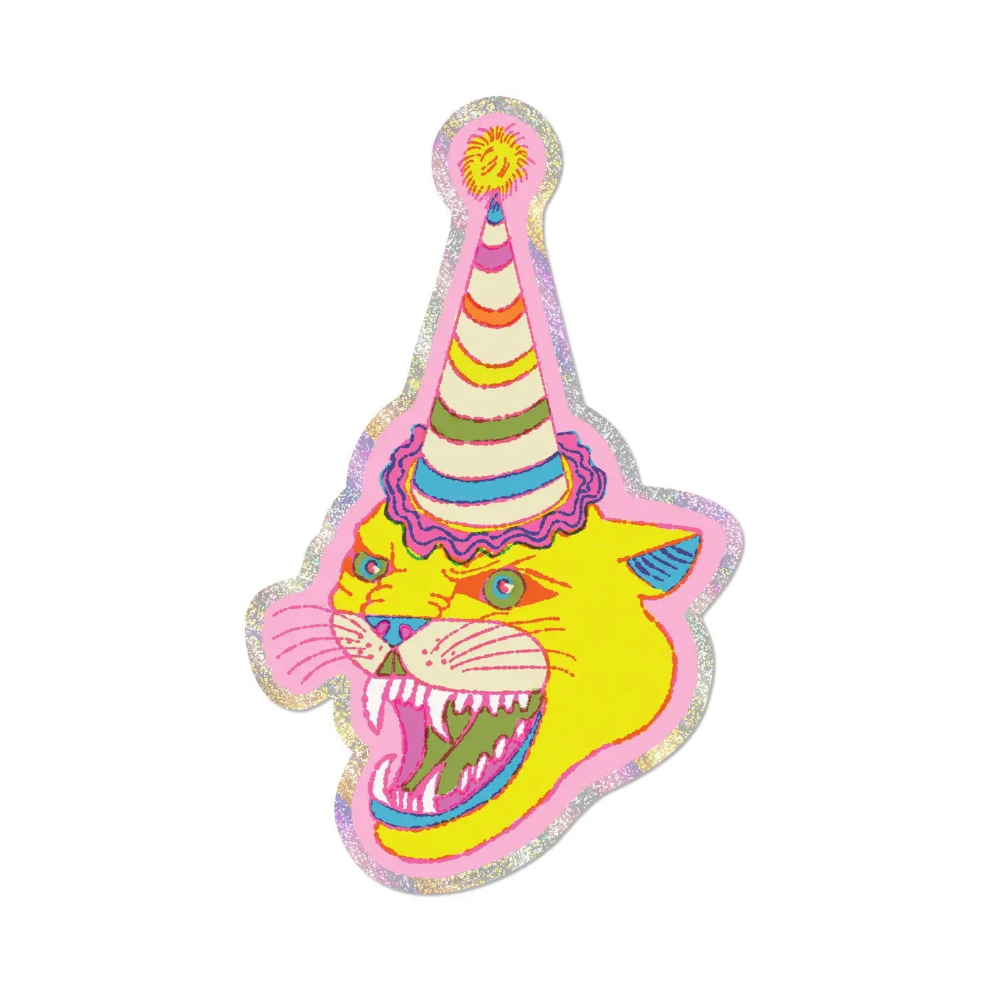 Party Hat Cat sticker: Single