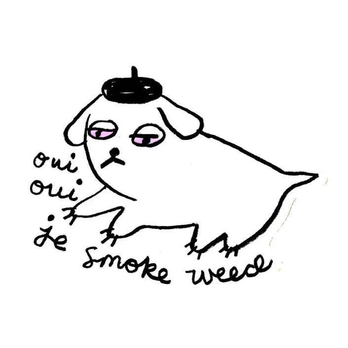 Weed dog sticker
