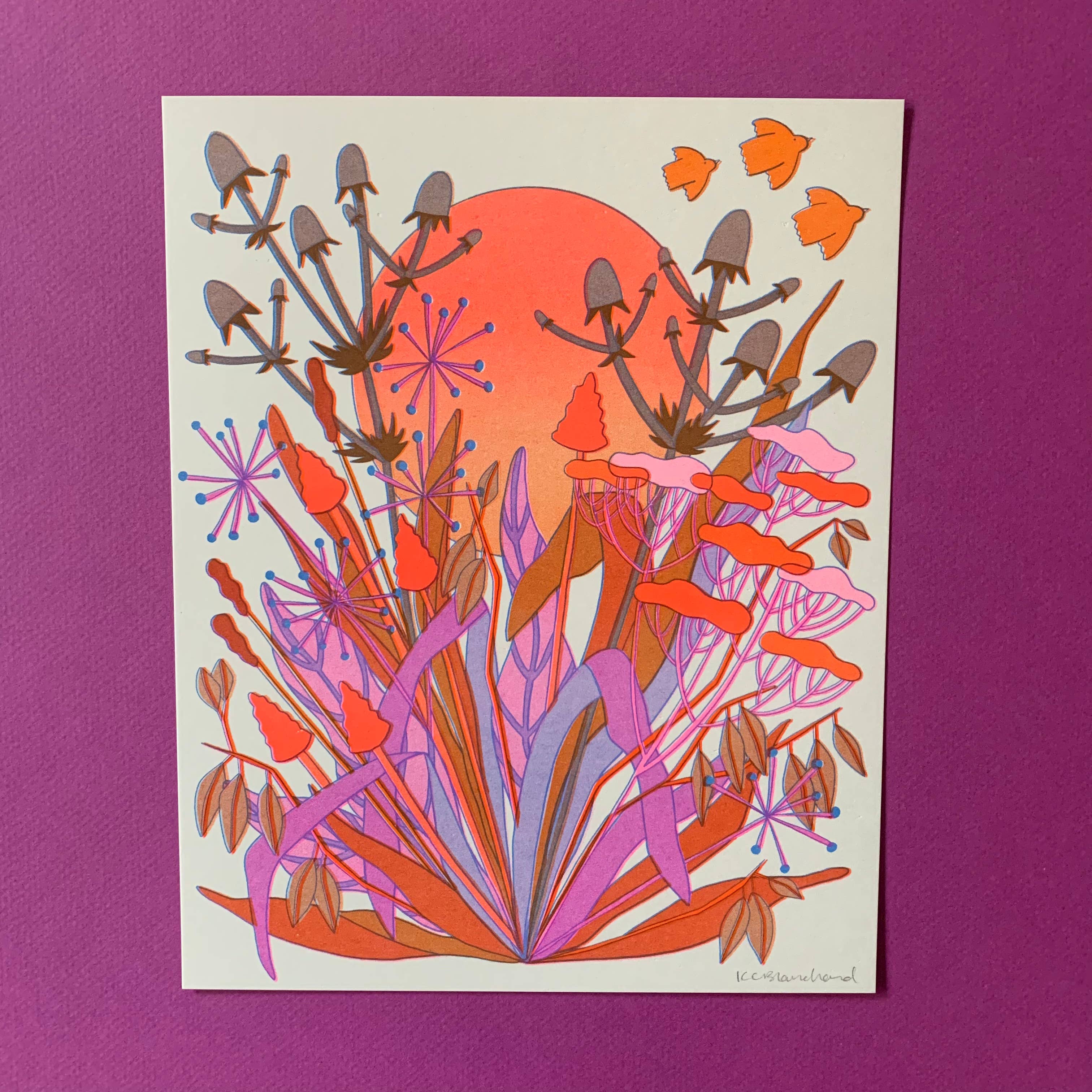 Autumn Moon - Risograph Art Print