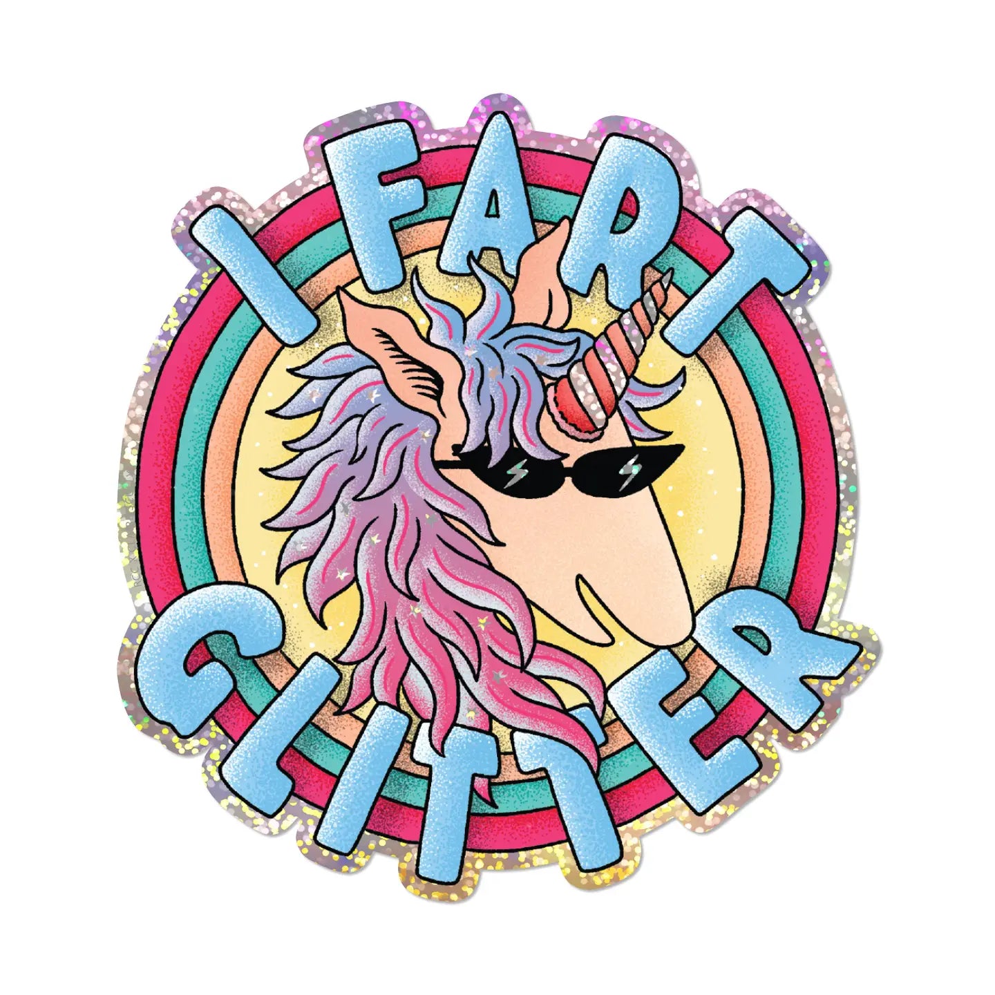 I Fart Glitter sticker: Single