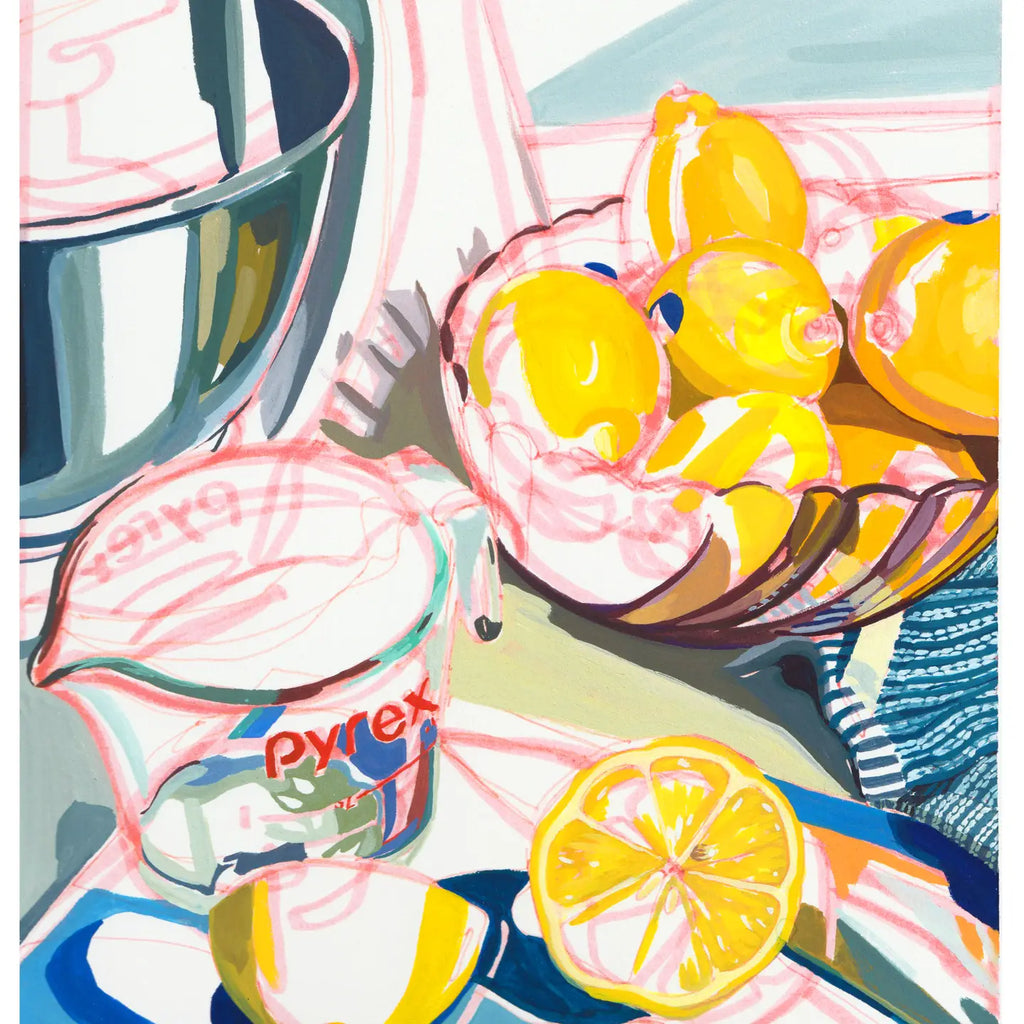 "Lemons" Lemonade in a Pyrex Signed Archival Giclee Print: 4x6