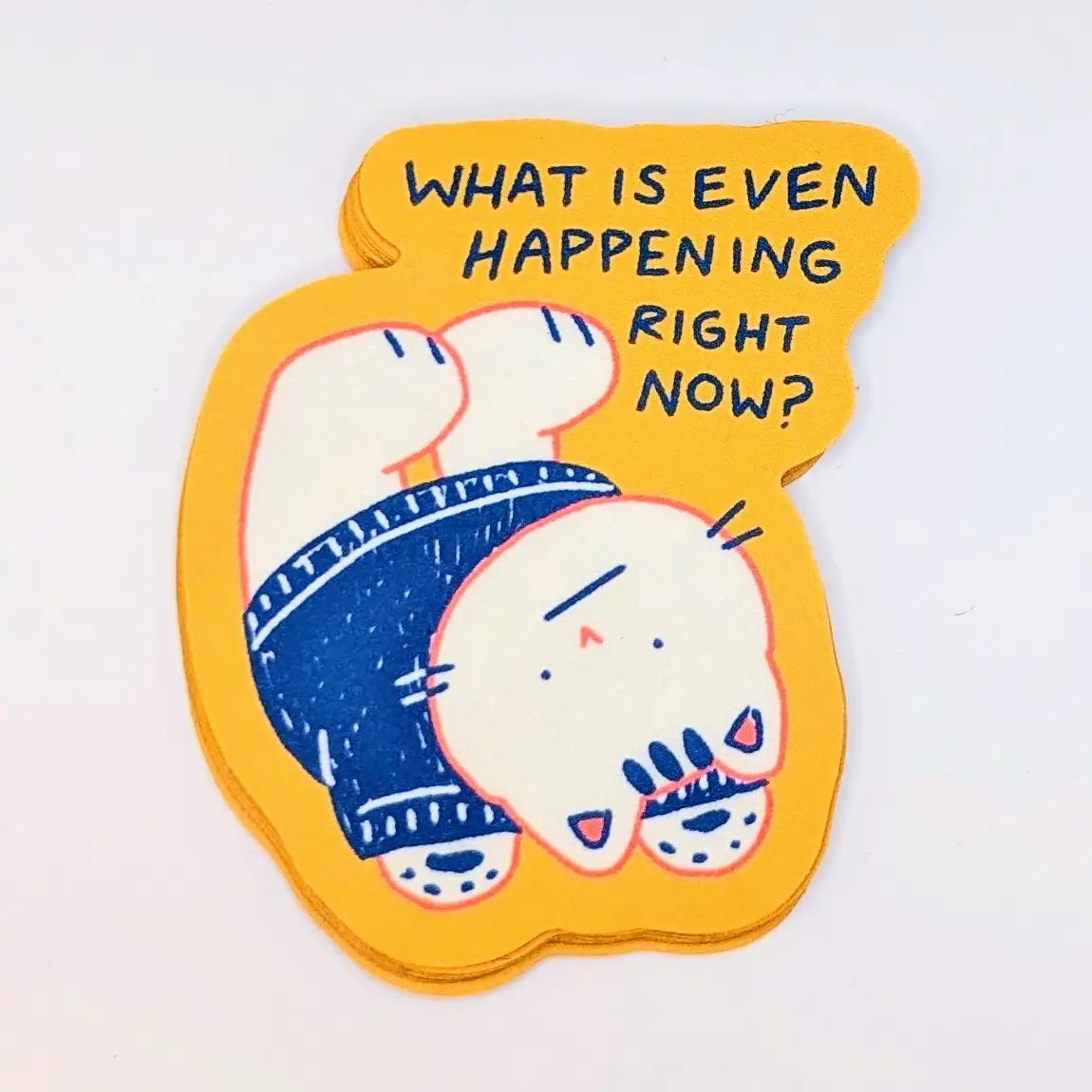 Existential Cat Crisis – "What Is Even Happening?" Sticker