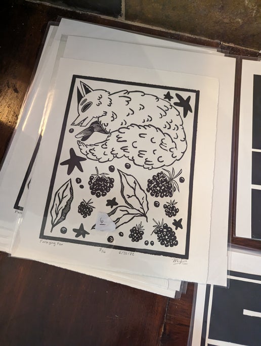 Foraging fox print