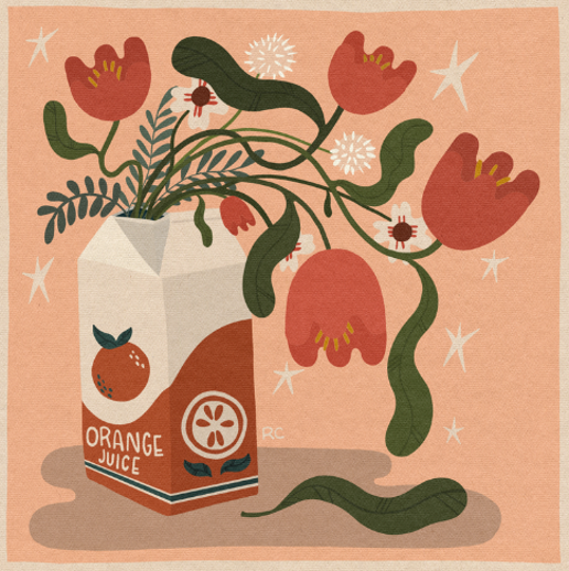 Orange vase print