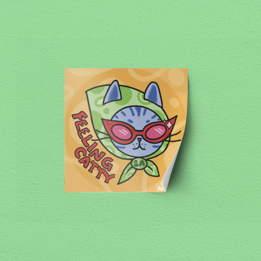 Feeling Catty 2"x2" Sticker