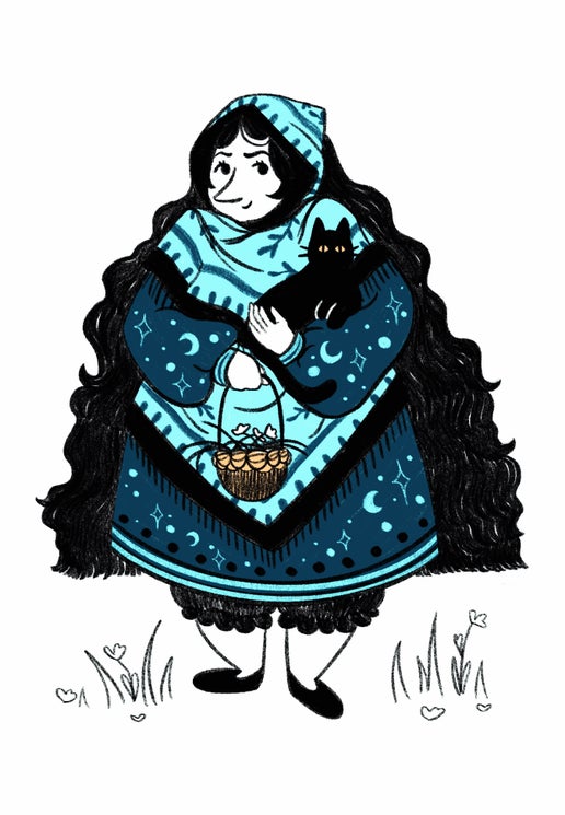 The blue witch cottage - cut out & print