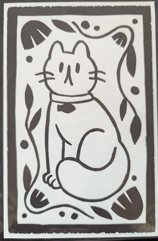 Cat litho print