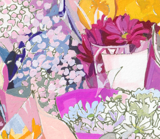 Spring Flowers signed giclee print: 4x6"