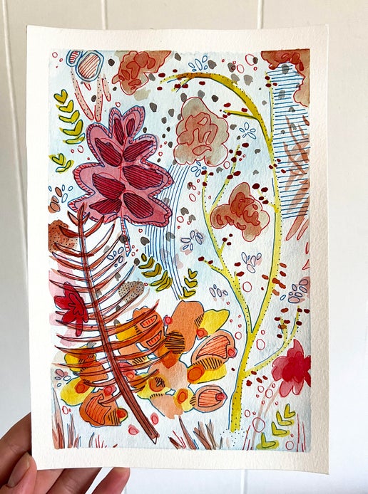 Cotton Candy watercolor original painting