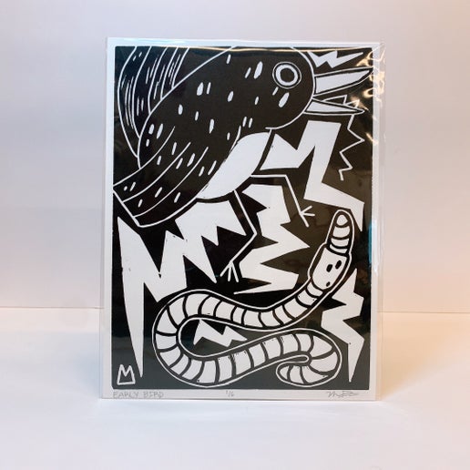 Bird and the worm print