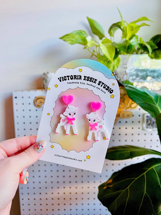Lovely Kitsch Lamb Earrings: Stud earrings