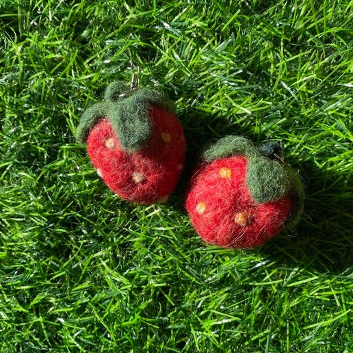 Felt Strawberry Earrings
