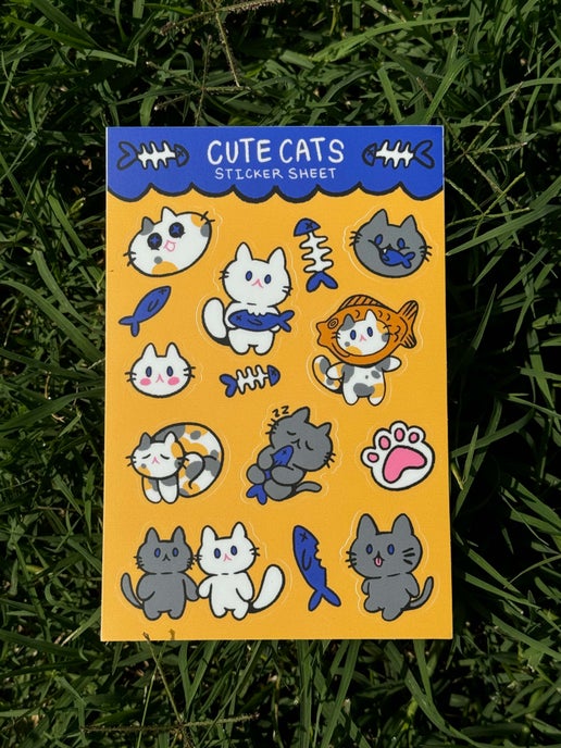 Cute cat sticker sheet