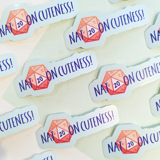 Nat 20 on Cuteness Sticker