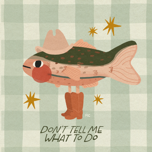 Fish cowboy print