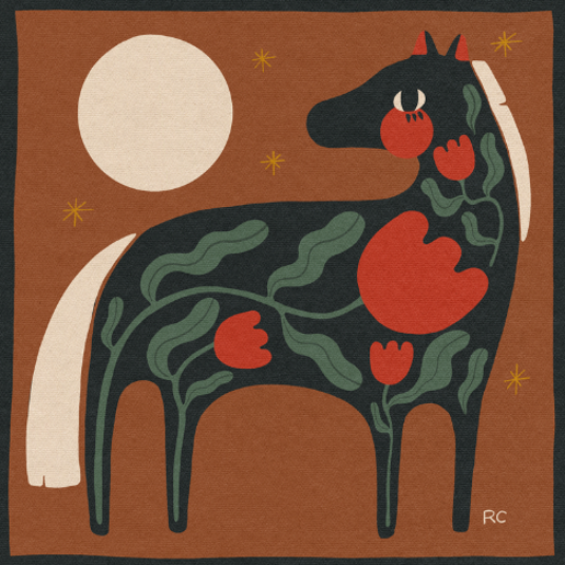 Flower horse print