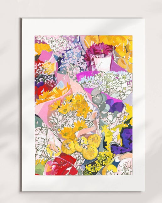 Spring Flowers signed giclee print: 4x6"