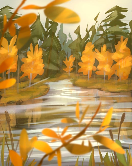 Autumn Forest, 8x10in, Digital print (POD)